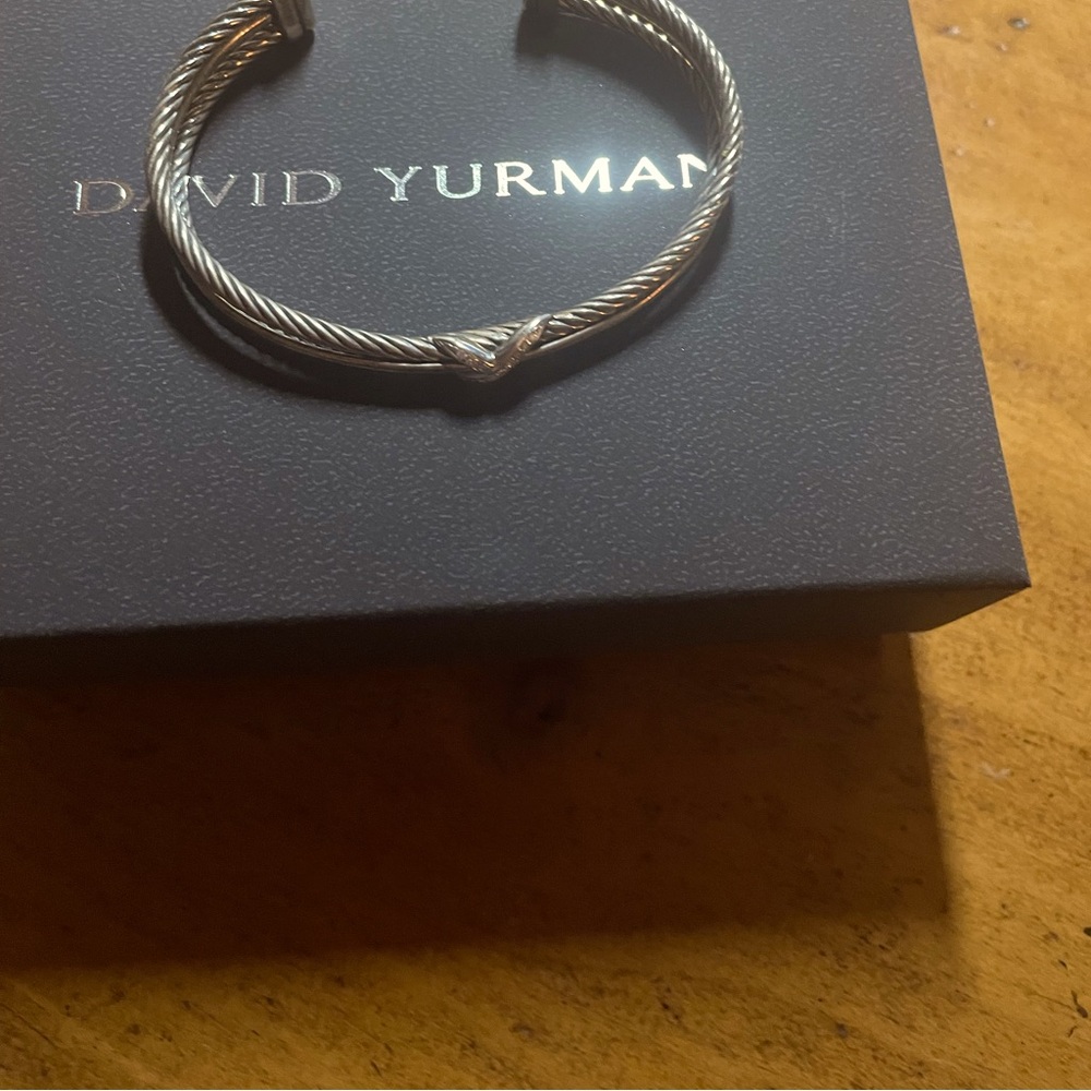 David Yurman Silver& Diamond bangle bracelet